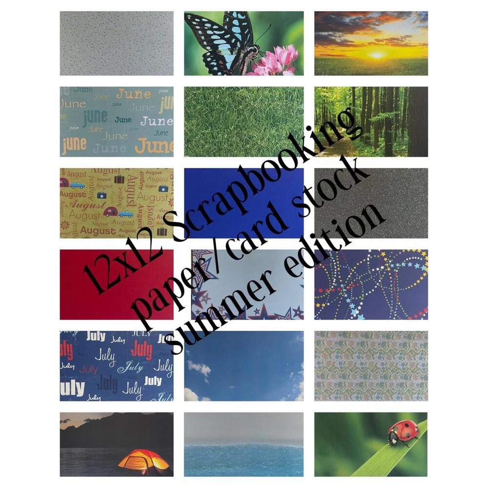Scrapbooking Paper 12x12 Summer Theme. Lot Of 18 Pages